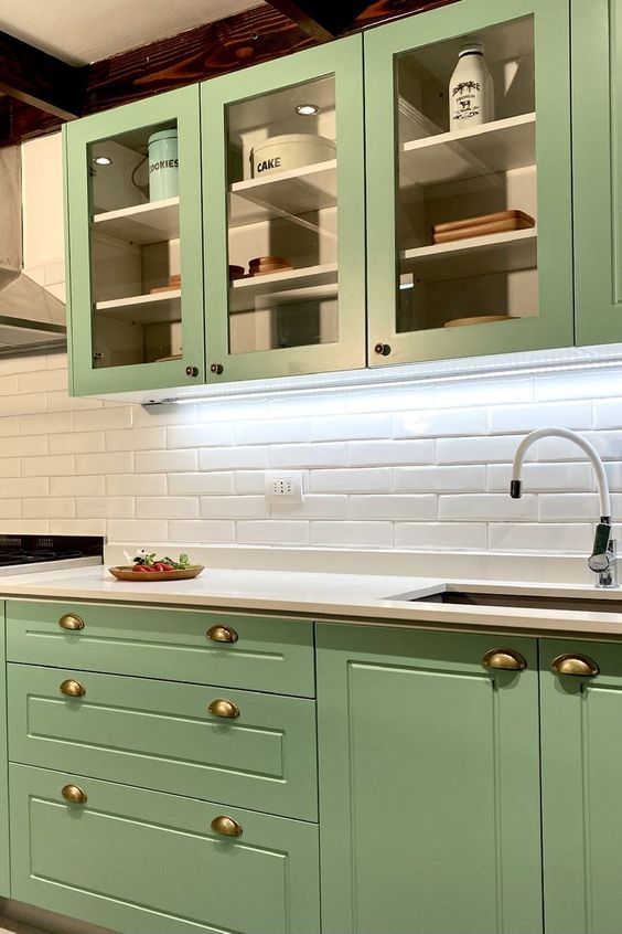 Cocinas En Verde Pastel Una Elecci n Moderna Y Refrescante COCINAS HOMES